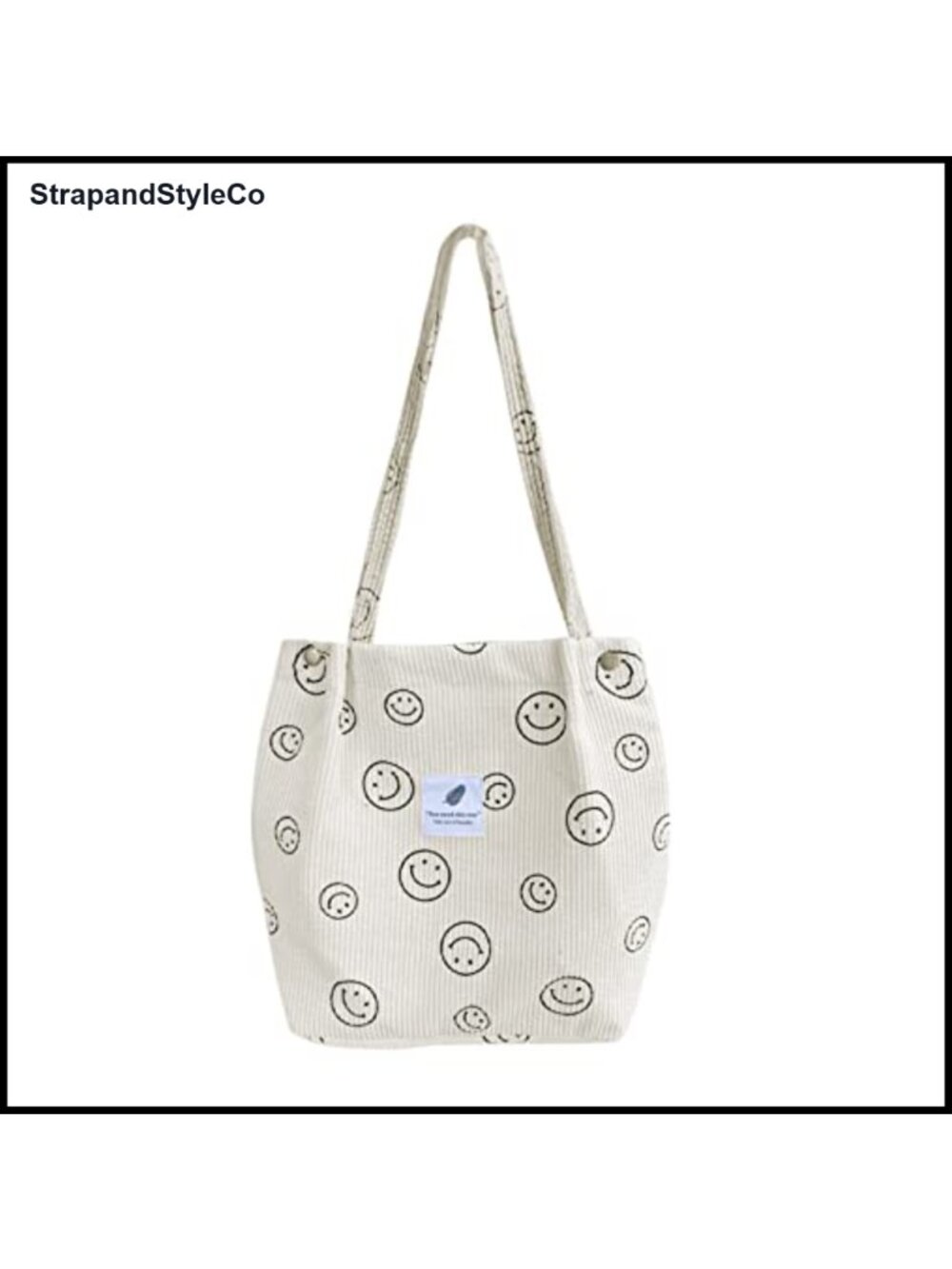 Corduroy Tote Shoulder Bag Large Capacity School Everyday Cute